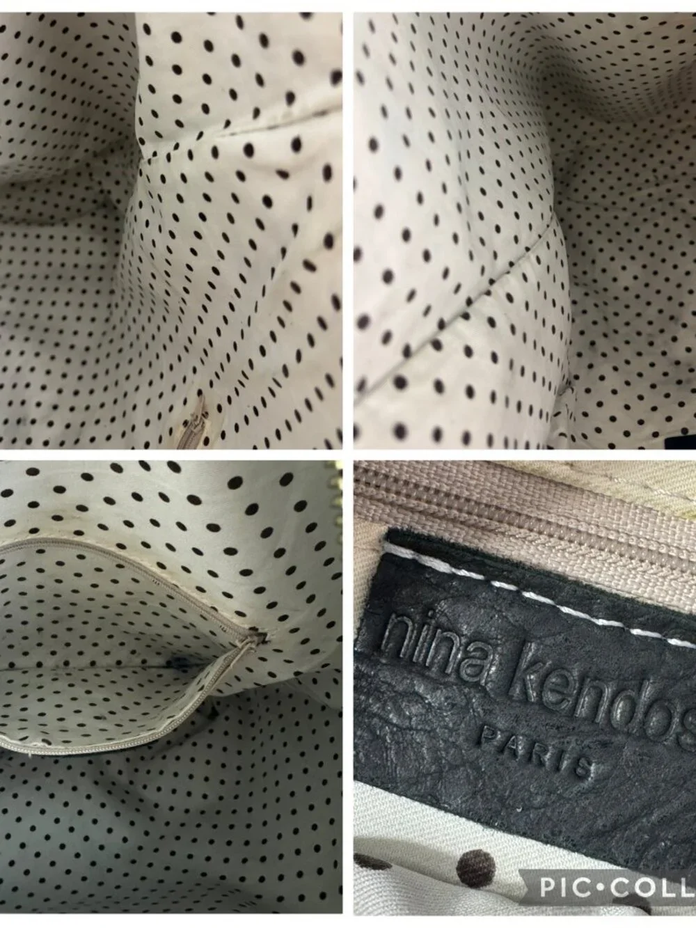 nina kendosa Paris Black Leather Reversible Tote/Shoulder Bag